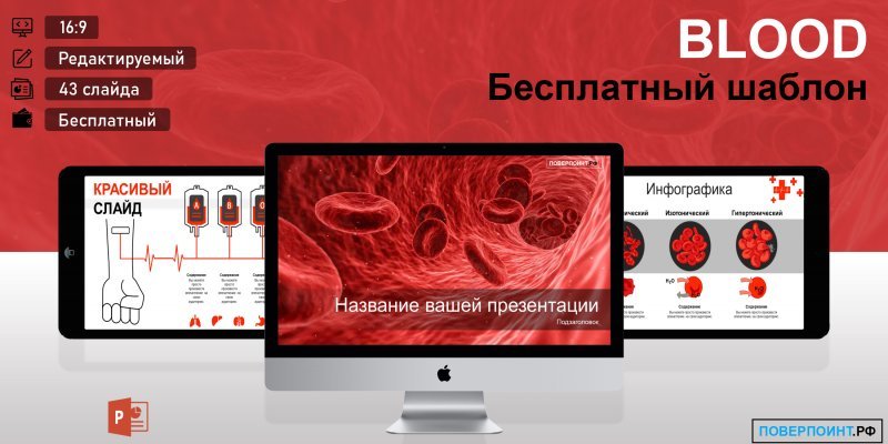 BLOOD - Медицинский шаблон для PowerPoint