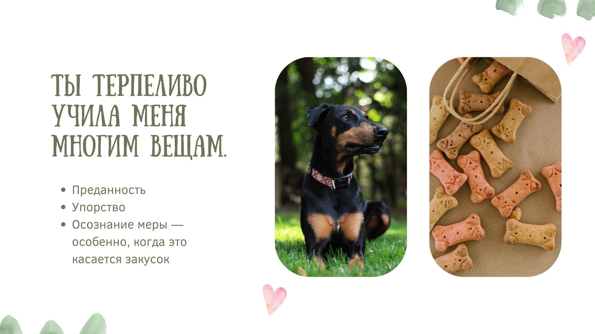 DOG LOVE - акварельная готовая презентация о домашнем питомце для Power Point